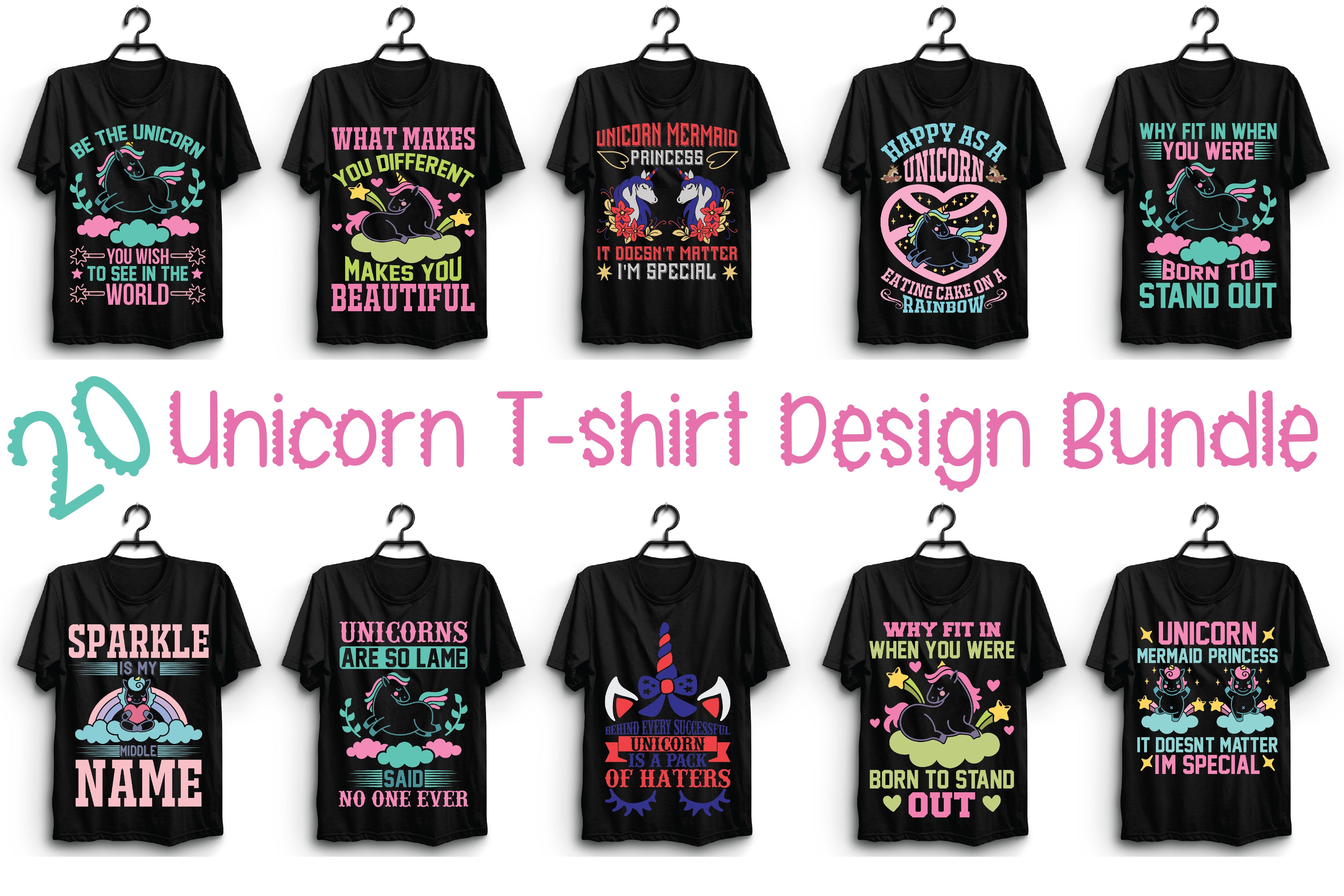Unicorn T Shirt Bundle 4
