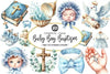 Baby Boy Baptism Clipart Bundle