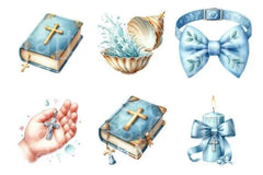 Baby Boy Baptism Clipart Bundle - CraftNest - Digital Crafting and Art