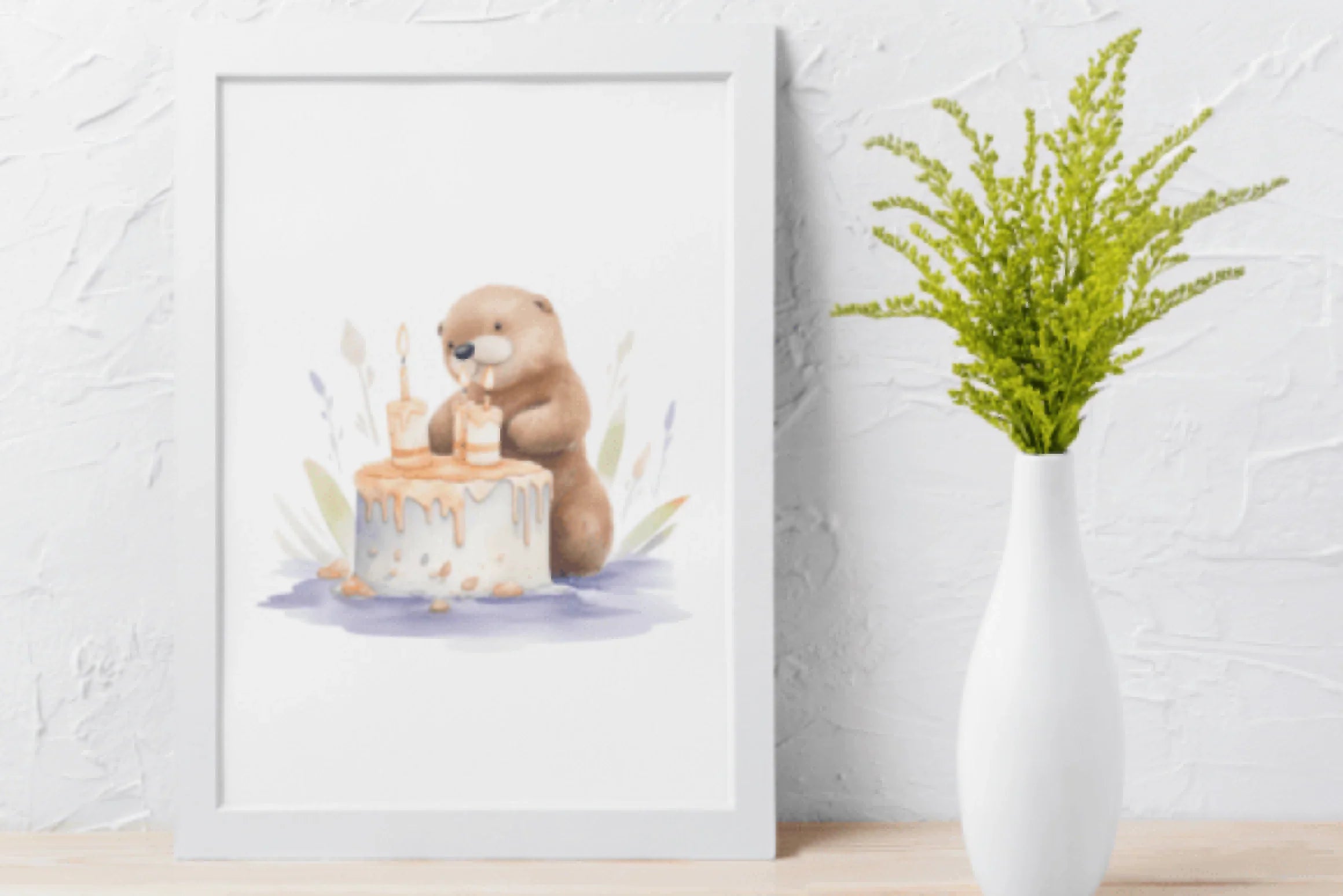 Adorable Baby Otter Birthday Clipart Bundle - CraftNest - Digital Crafting and Art