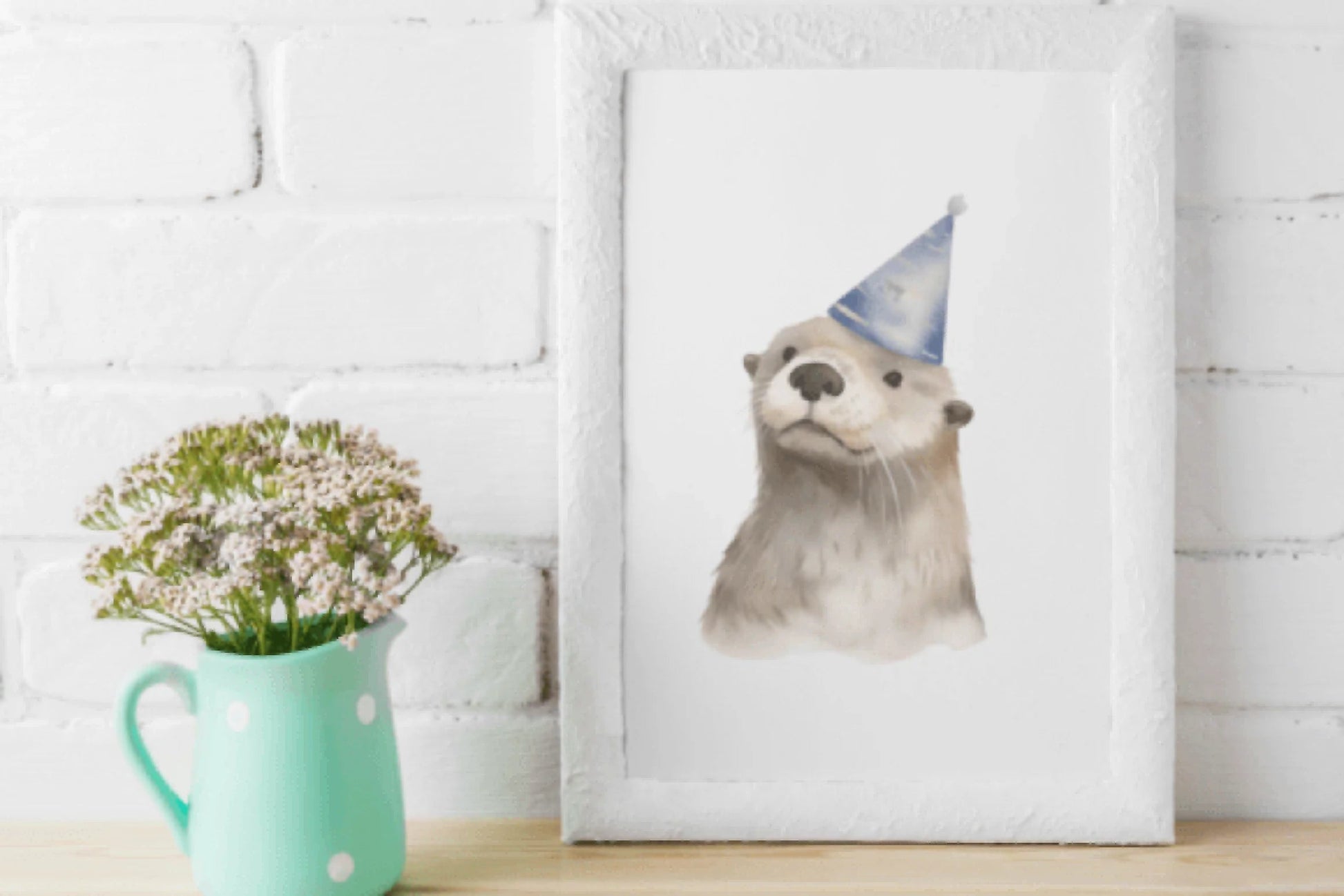 Adorable Baby Otter Birthday Clipart Bundle - CraftNest - Digital Crafting and Art