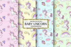 Baby Unicorn Seamless Pattern - CraftNest - Digital Crafting and Art