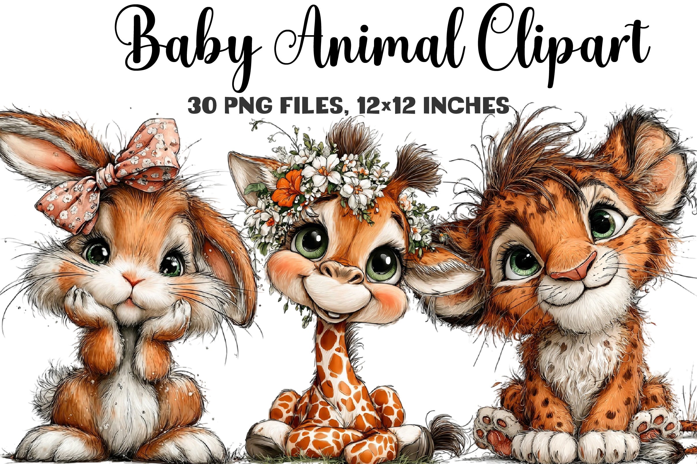 Adorable Baby Animal Clipart Bundle