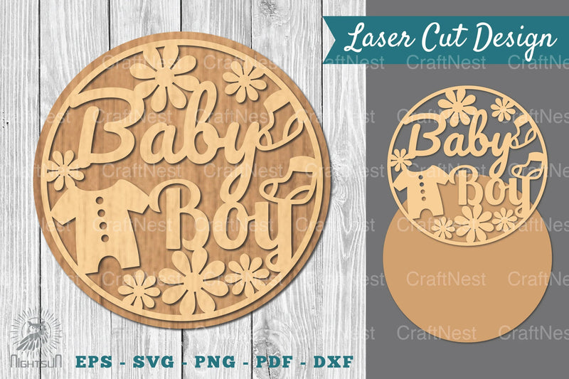 Baby Boy Laser Cut Sign SVG Bundle - CraftNest - Digital Crafting and Art