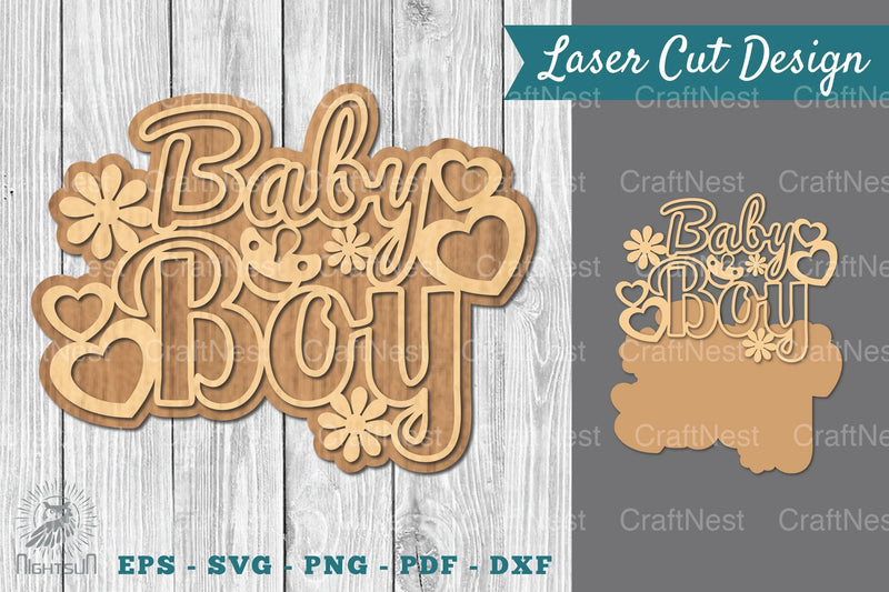 Baby Boy Laser Cut Sign Clipart Bundle - CraftNest - Digital Crafting and Art