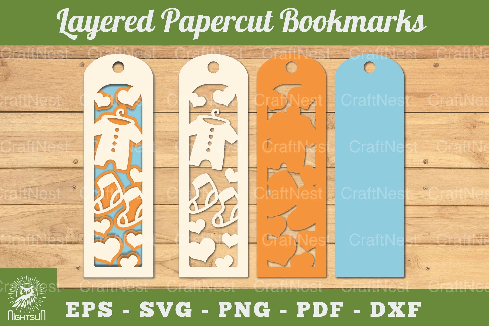 Baby Boy Papercut Bookmark Clipart Bundle - CraftNest - Digital Crafting and Art