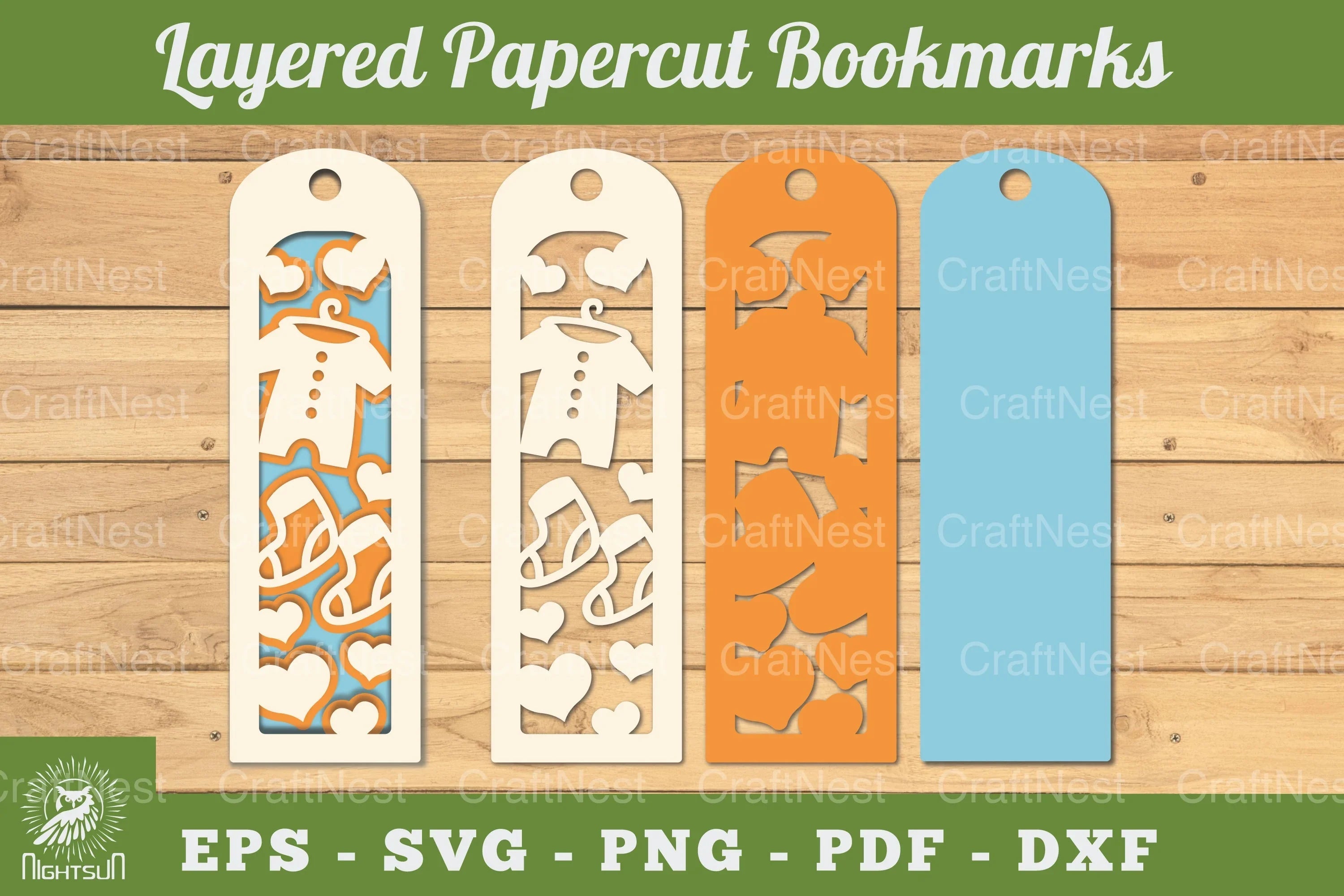 Baby Boy Papercut Bookmark Clipart Bundle - CraftNest - Digital Crafting and Art