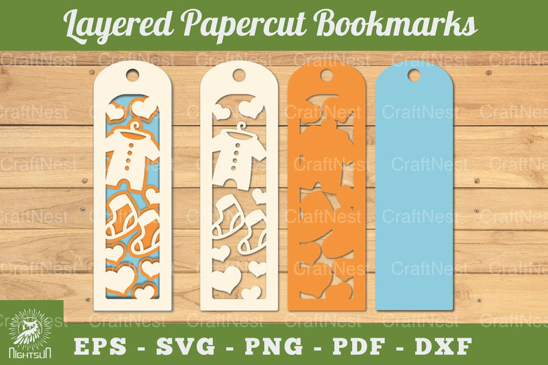 Baby Boy Papercut Bookmark Clipart Bundle - CraftNest - Digital Crafting and Art