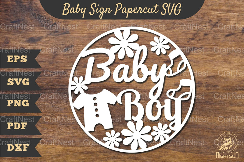 Baby Boy Papercut SVG Bundle - CraftNest - Digital Crafting and Art