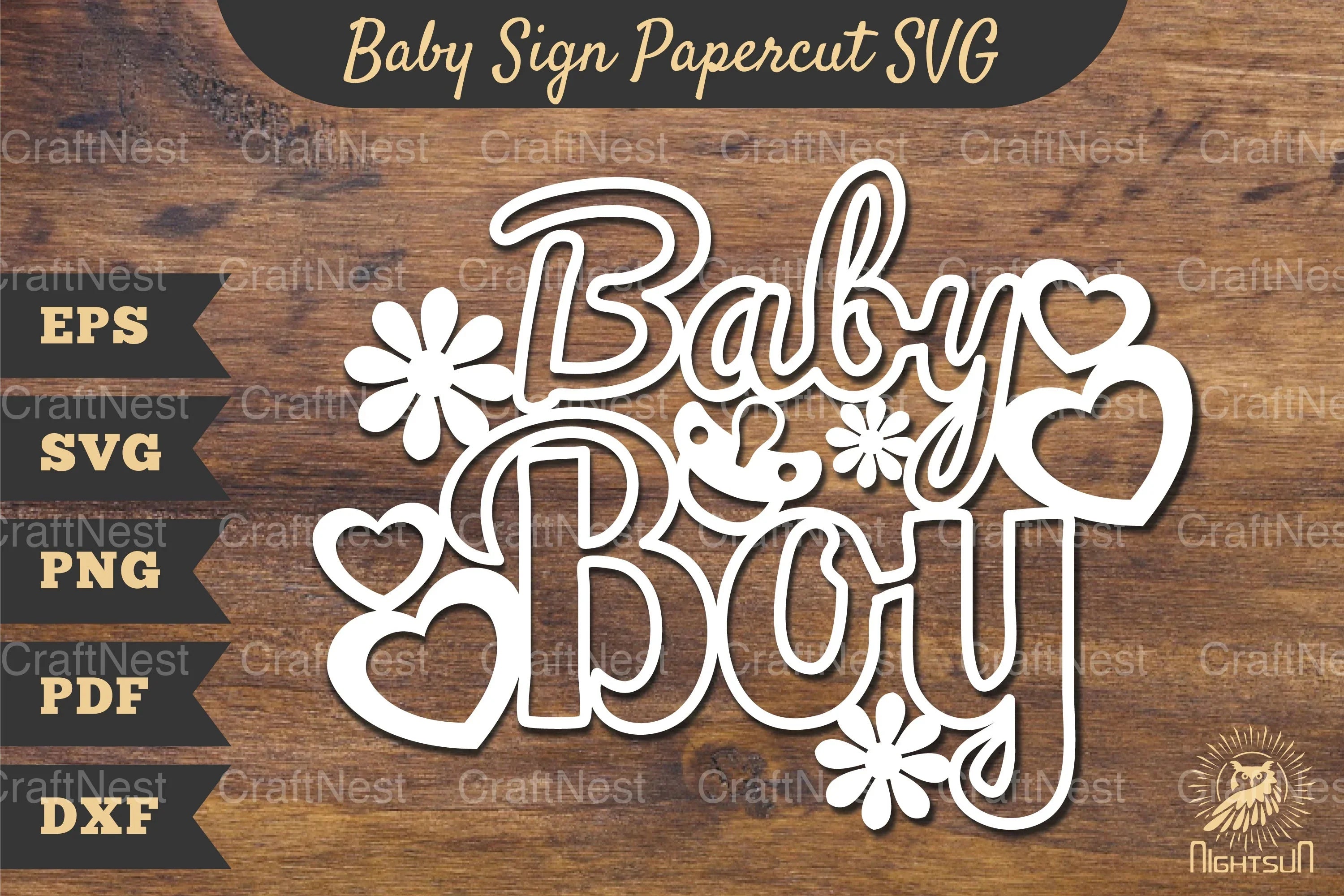 Baby Boy Papercut SVG Bundle - CraftNest - Digital Crafting and Art
