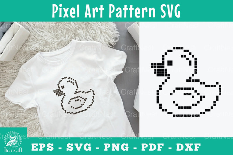 Baby Duck Pixel Art Pattern Clipart Bundle - CraftNest - Digital Crafting and Art