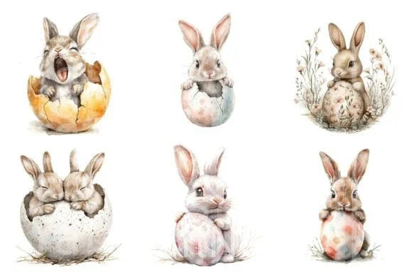 Baby Easter Bunny Clipart Bundle - CraftNest - Digital Crafting and Art