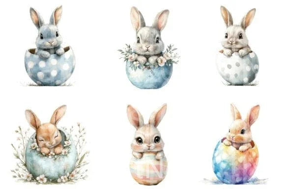 Baby Easter Bunny Clipart Bundle - CraftNest - Digital Crafting and Art