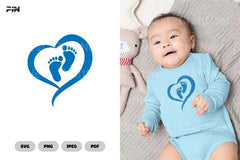 Baby Footprint Cute Baby SVG Bundle - CraftNest - Digital Crafting and Art