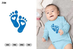 Baby Footprint Cute Baby SVG Bundle - CraftNest - Digital Crafting and Art