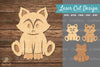 Baby Fox 3D Laser Cut Clipart Bundle