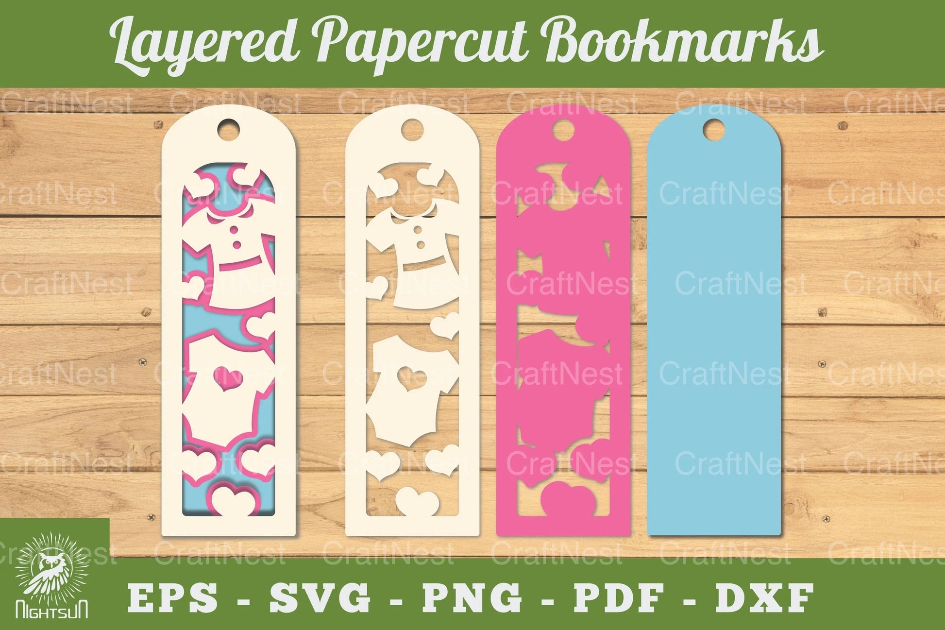 Baby Girl Papercut Bookmark SVG Clipart - CraftNest - Digital Crafting and Art