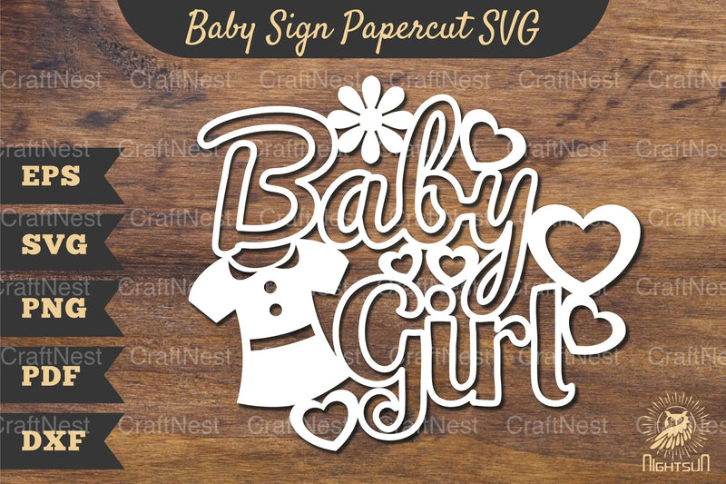 Baby Girl Papercut SVG Bundle - CraftNest - Digital Crafting and Art