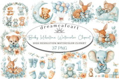 Baby Milestone Clipart Bundle - CraftNest - Digital Crafting and Art