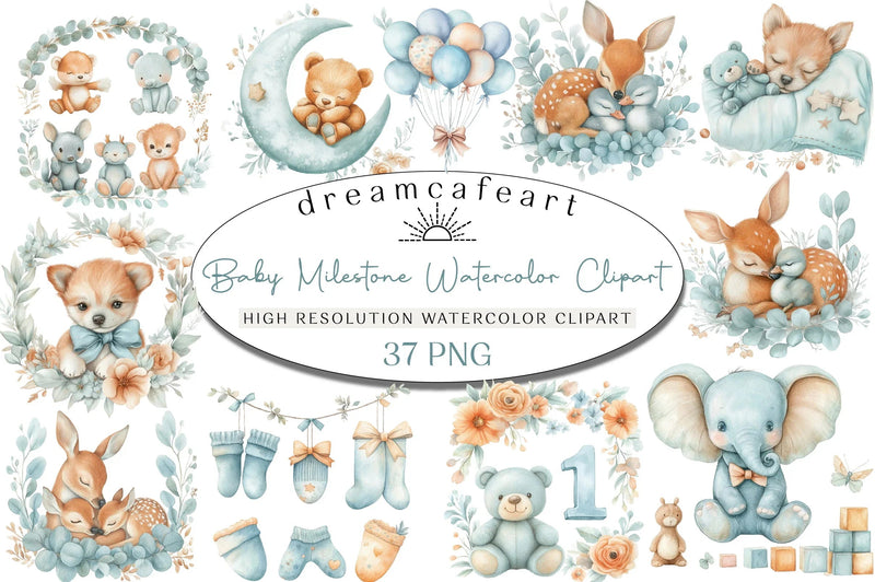 Baby Milestone Clipart Bundle - CraftNest - Digital Crafting and Art