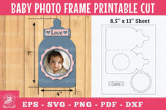 Baby Photo Frame Papercut Craft Template - CraftNest - Digital Crafting and Art