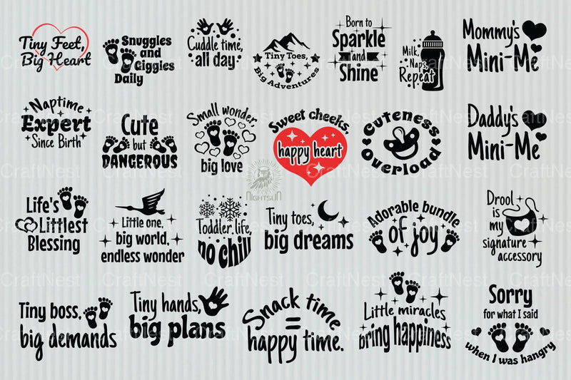 Baby Quotes SVG Bundle - CraftNest - Digital Crafting and Art