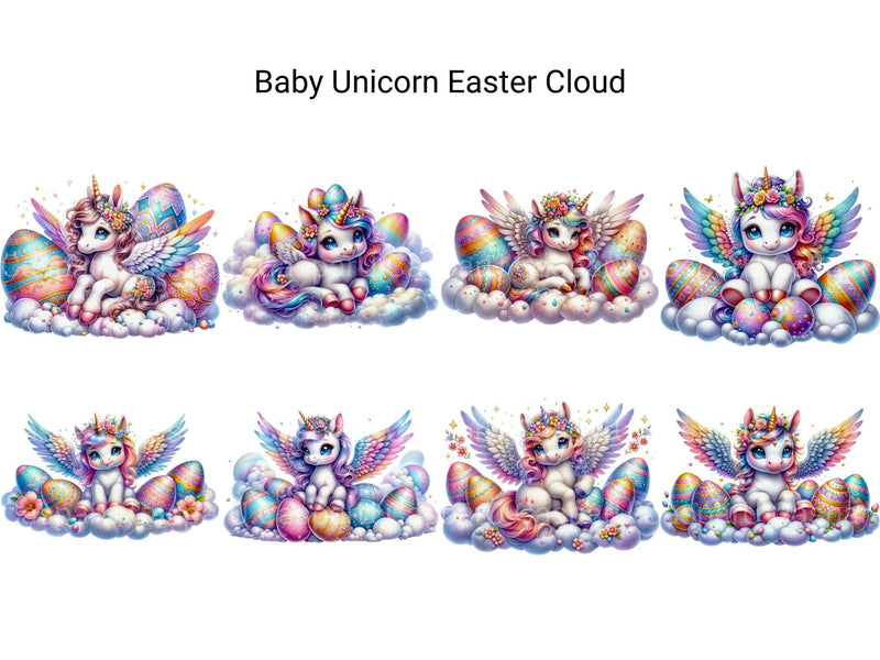 Baby Unicorn Easter Cloud - CraftNest - Digital Crafting and Art