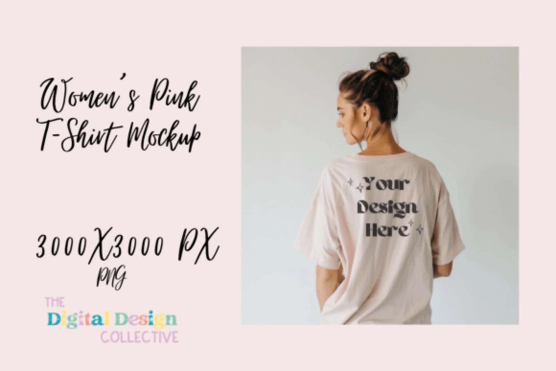 Pink Bella Canvas T-Shirt Mockup - CraftNest - Digital Crafting and Art