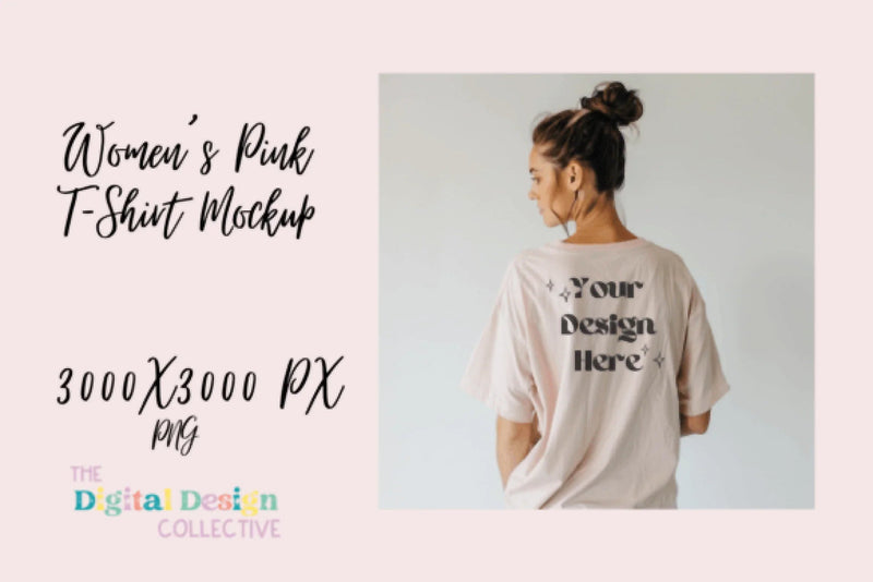 Pink Bella Canvas T-Shirt Mockup - CraftNest - Digital Crafting and Art