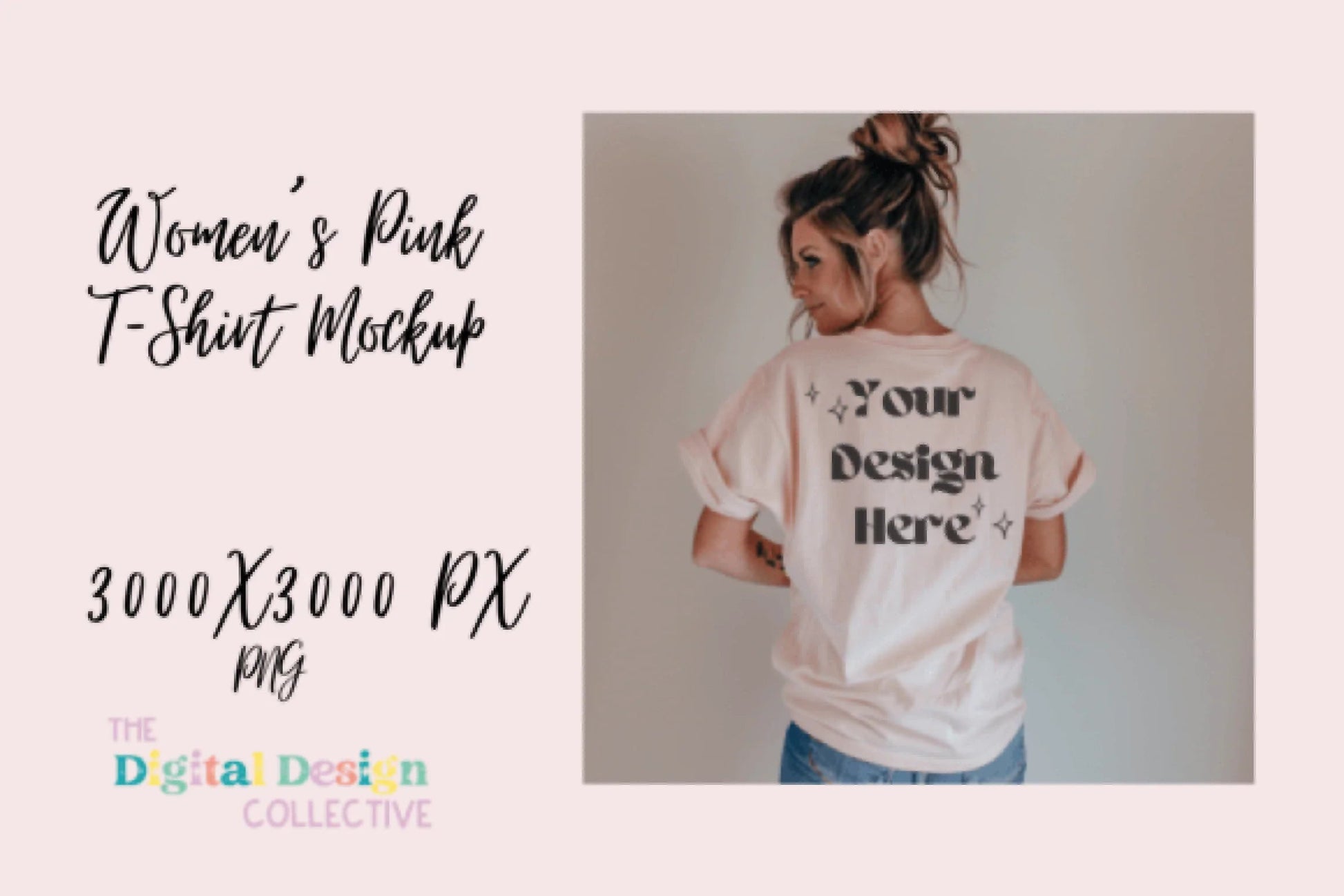 Pink Bella Canvas T-Shirt Mockup - CraftNest - Digital Crafting and Art