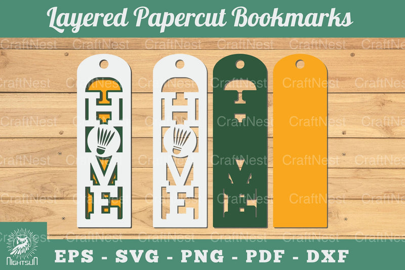 Badminton Ball Home 3D Papercut Bookmarks Bundle - CraftNest - Digital Crafting and Art