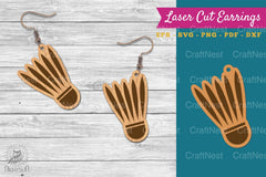 Badminton Ball Laser Cut Earrings Design Bundle - CraftNest - Digital Crafting and Art