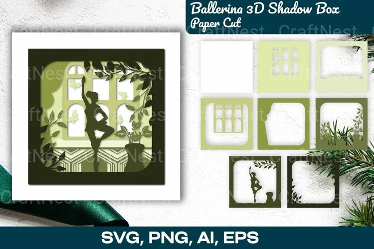Ballerina 3D Shadow Box Cut SVG Bundle - CraftNest - Digital Crafting and Art