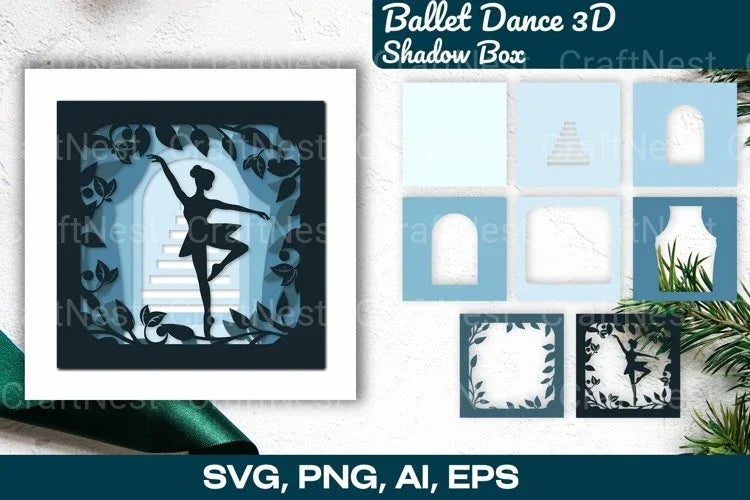 Ballerina 3D Shadow Box Cut SVG Bundle - Clipart Bundle - CraftNest - Digital Crafting and Art