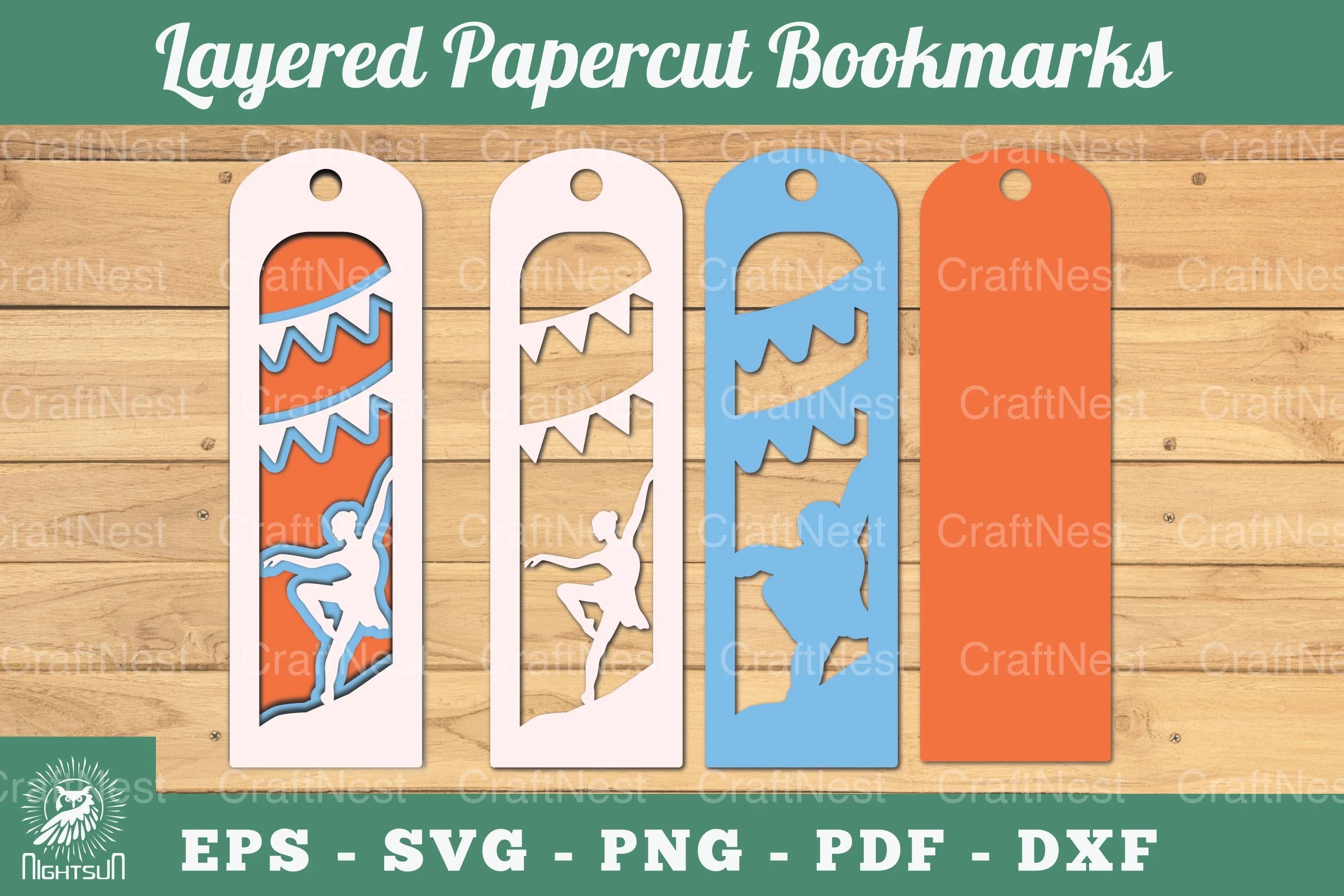 Ballerina Layered Papercut Bookmarks Clipart Bundle - CraftNest - Digital Crafting and Art