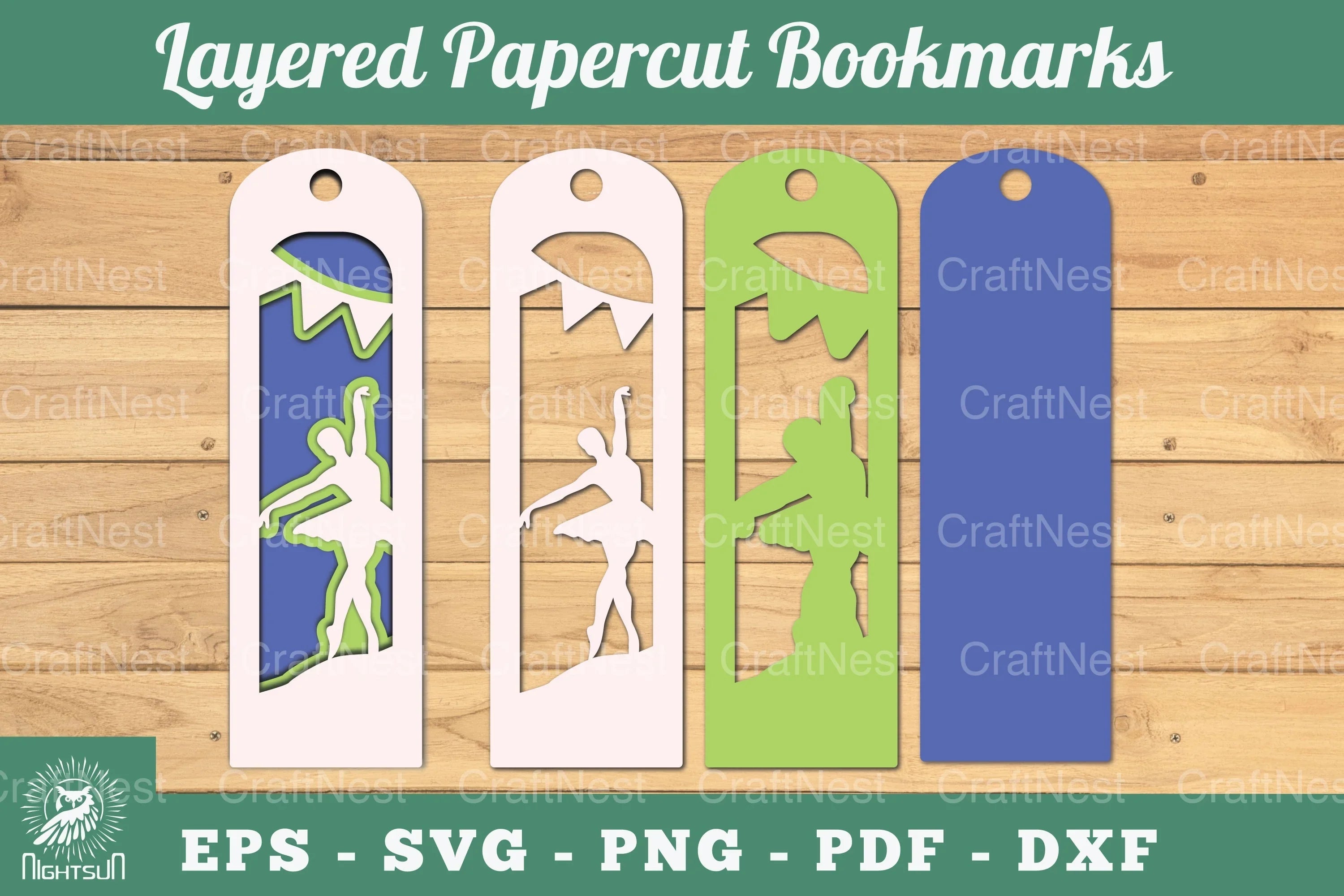 Ballerina Layered Papercut Bookmarks Clipart Bundle - CraftNest - Digital Crafting and Art