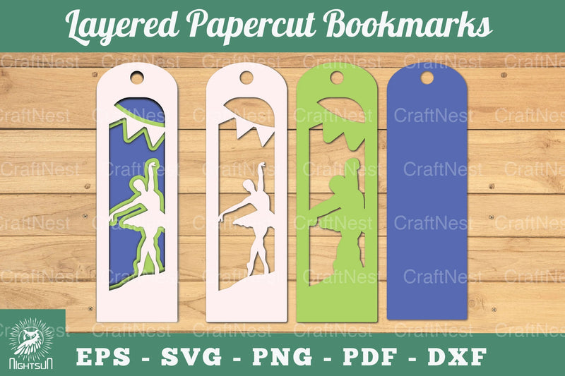 Ballerina Layered Papercut Bookmarks Clipart Bundle - CraftNest - Digital Crafting and Art