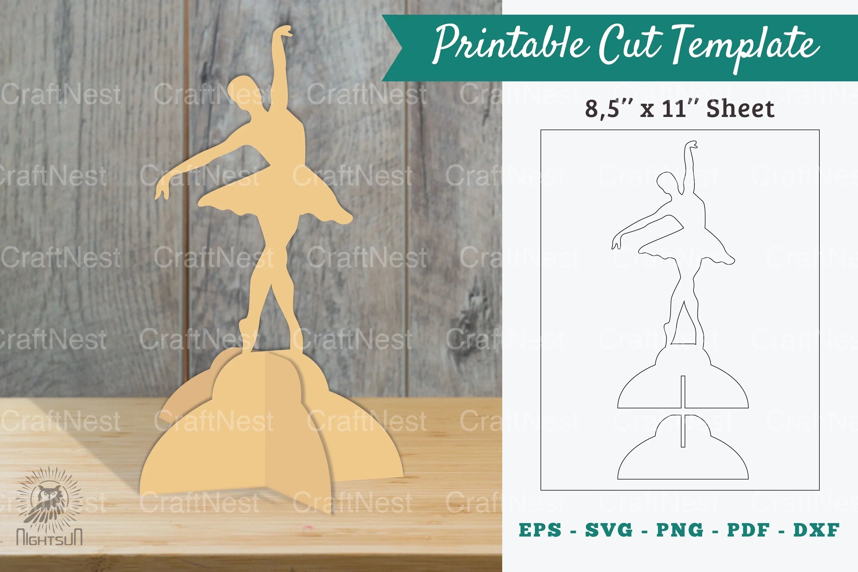 Ballet Dance Printable Cut Template Clipart Bundle - CraftNest - Digital Crafting and Art