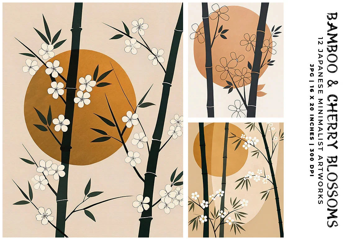 Bamboo Cherry Blossoms - Asian - CraftNest - Digital Crafting and Art