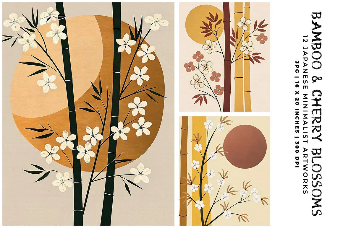 Bamboo Cherry Blossoms - Asian - CraftNest - Digital Crafting and Art