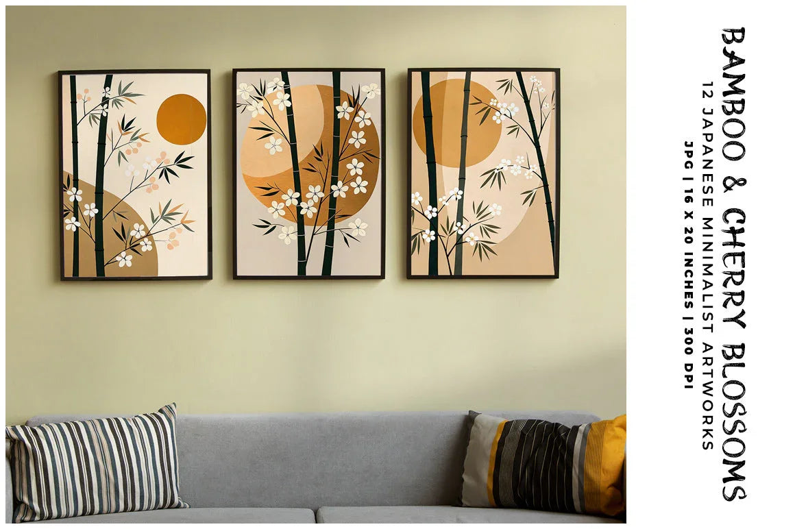 Bamboo Cherry Blossoms - Asian - CraftNest - Digital Crafting and Art