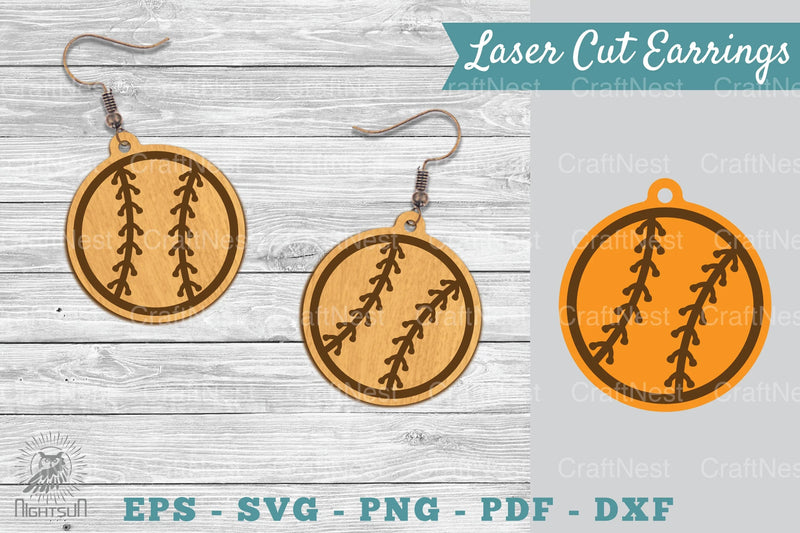 Baseball Laser Cut Earrings SVG Bundle - CraftNest - Digital Crafting and Art