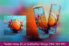 Basketball Graffiti Tumbler Wrap - CraftNest - Digital Crafting and Art