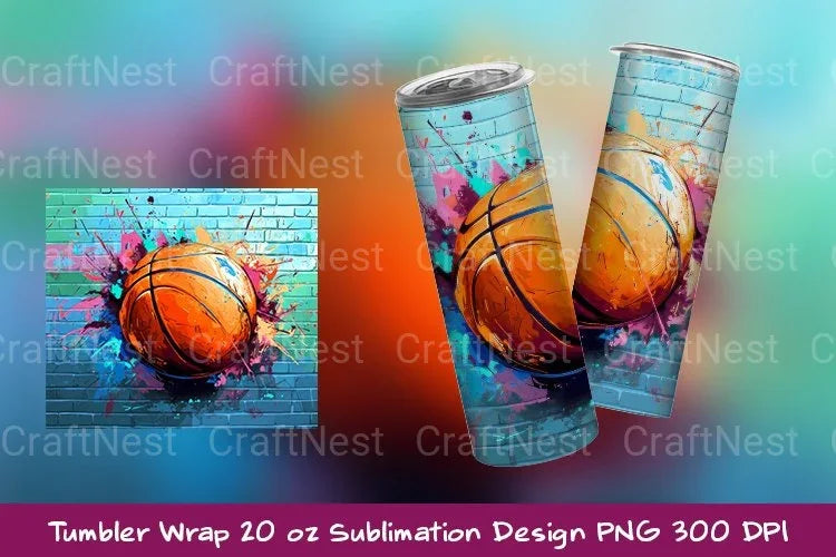 Basketball Graffiti Tumbler Wrap - CraftNest - Digital Crafting and Art