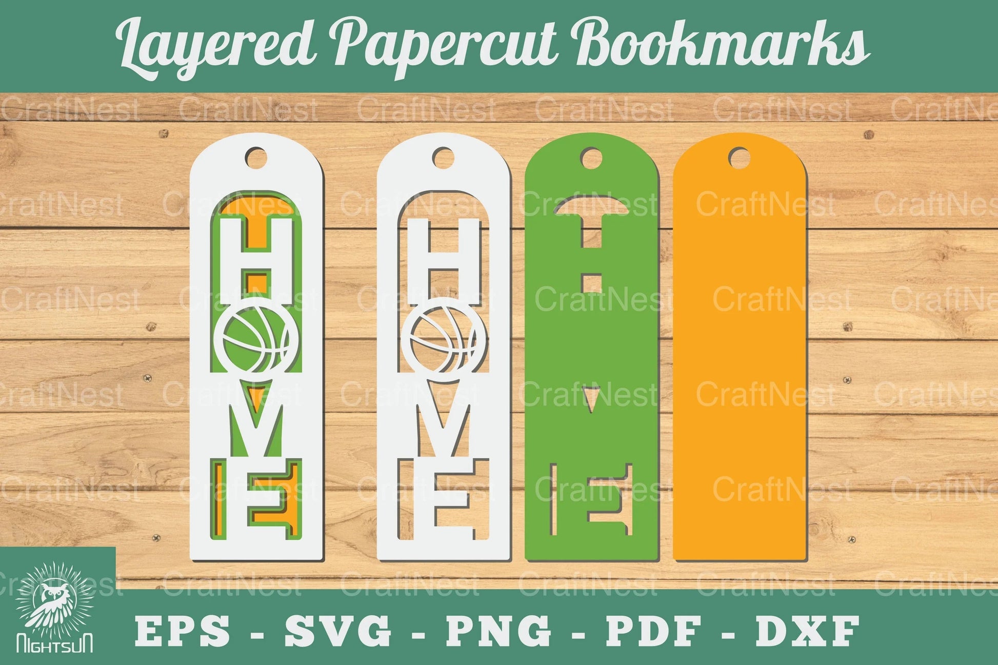 Basketball Home 3D Papercut Bookmarks Clipart Bundle - CraftNest - Digital Crafting and Art