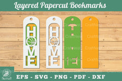 Basketball Home 3D Papercut Bookmarks Clipart Bundle - CraftNest - Digital Crafting and Art