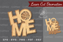 Basketball Home Laser Cut Decoration Clipart Bundle - CraftNest - Digital Crafting and Art