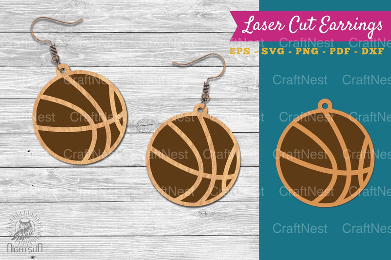 Basketball Laser Cut Earrings SVG Bundle - CraftNest - Digital Crafting and Art