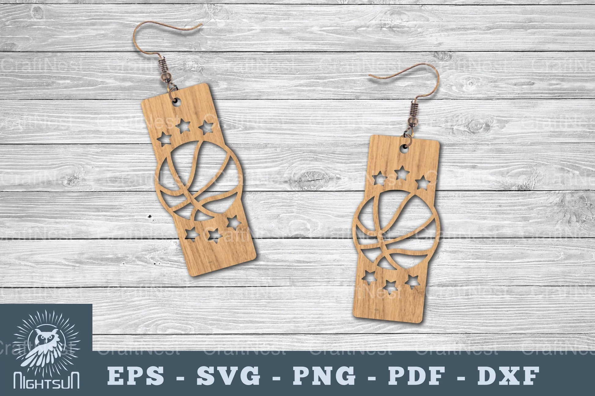 Basketball Laser Cut Earrings SVG Bundle - CraftNest - Digital Crafting and Art