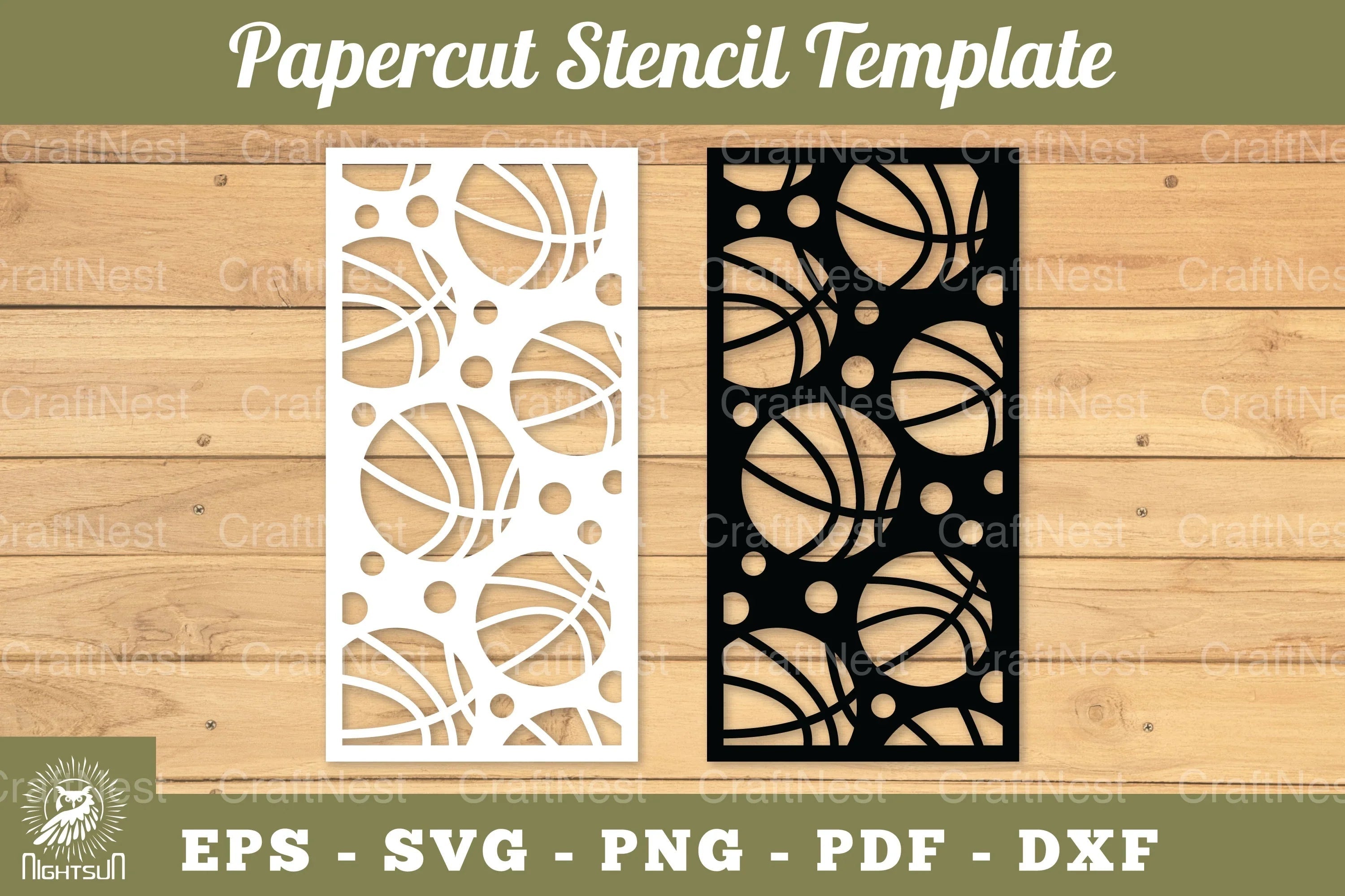 Basketball Papercut Stencil Template Clipart Bundle - CraftNest - Digital Crafting and Art